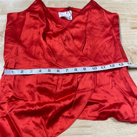 Cinq à Sept NWT Mirin Silk Top Chili Pepper Red Tank Blouse V-Neck Size XS - Picture 8 of 13